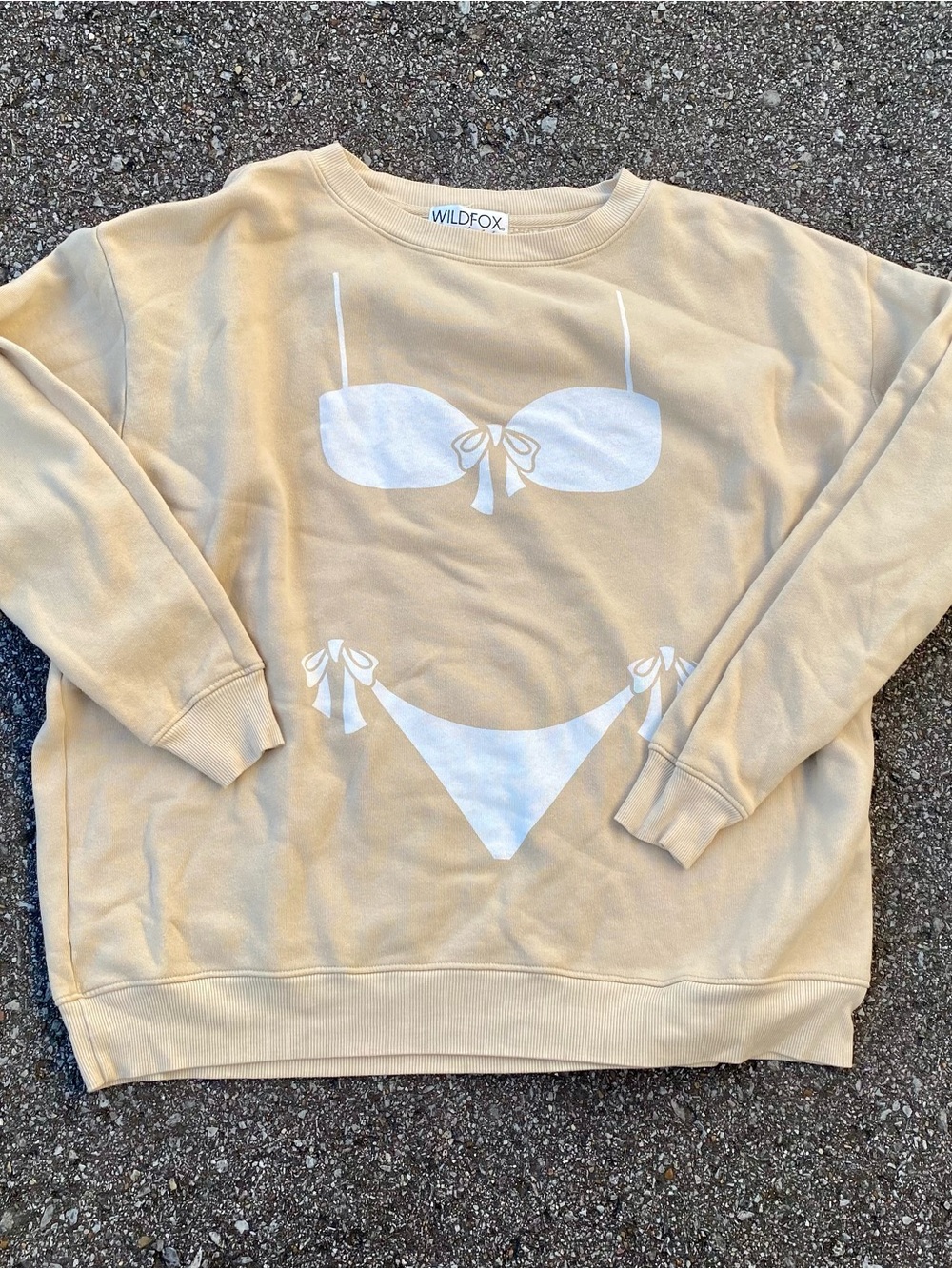 Wild Fox bikini bod tan crewneck